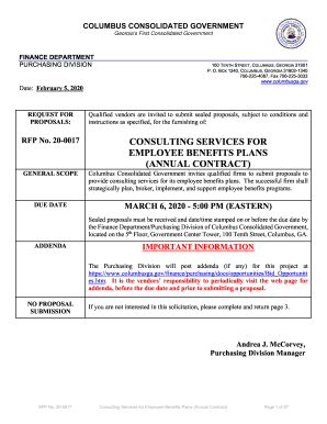 Consulting services for employee benefits plans (annual contract)