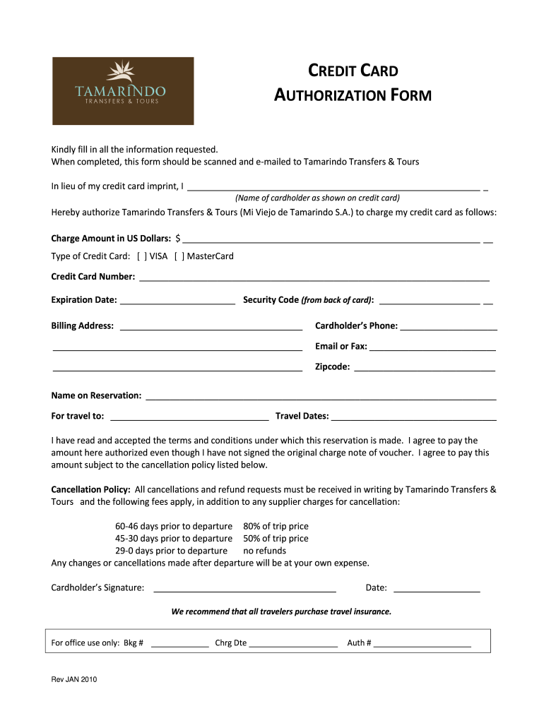 Fillable Online Best western credit card authorization form Fill Out