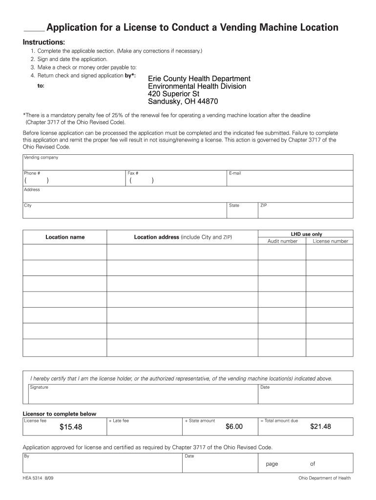Fillable Online Application for a License to Conduct a Vending Machine