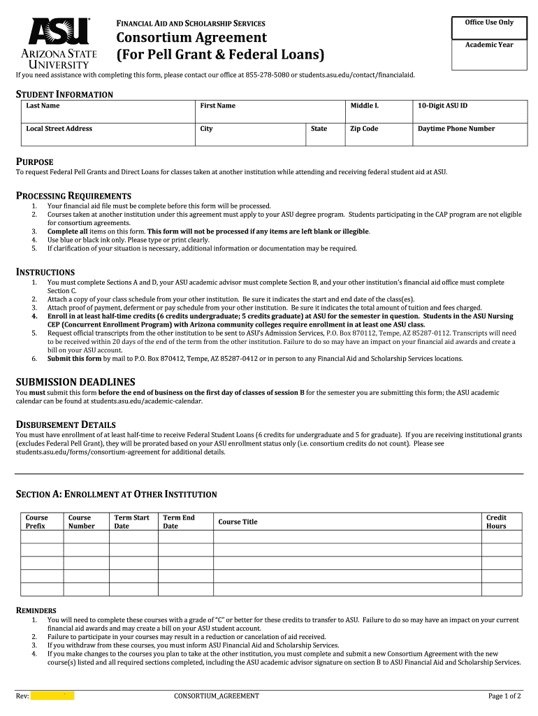 asu consortium agreement Preview on Page 1