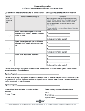 CCPA - Consumer Request Form, 4825-5037-7903 v112-20-19