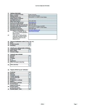 Fillable Online Common Data Set - Vanderbilt University Fax Email Print