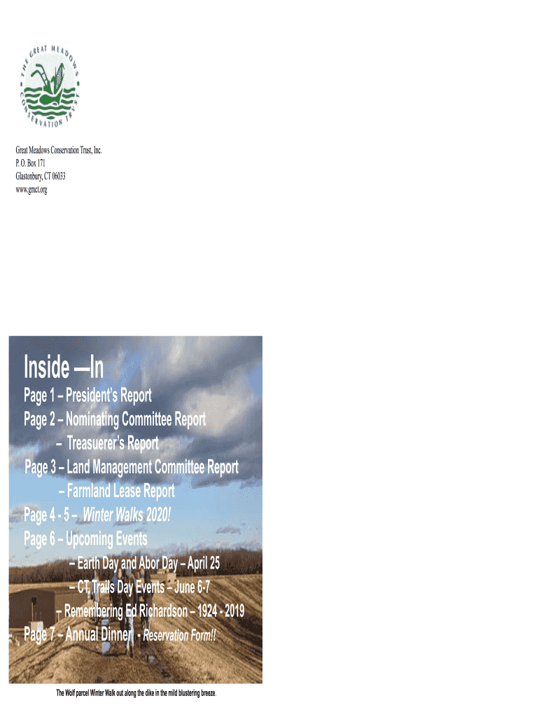 Fillable Online Great Meadows Conservation Trust on the Land