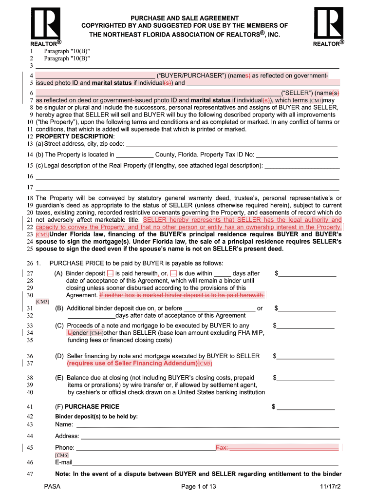 Fillable Online vacant land purchase and sale agreement and deposit