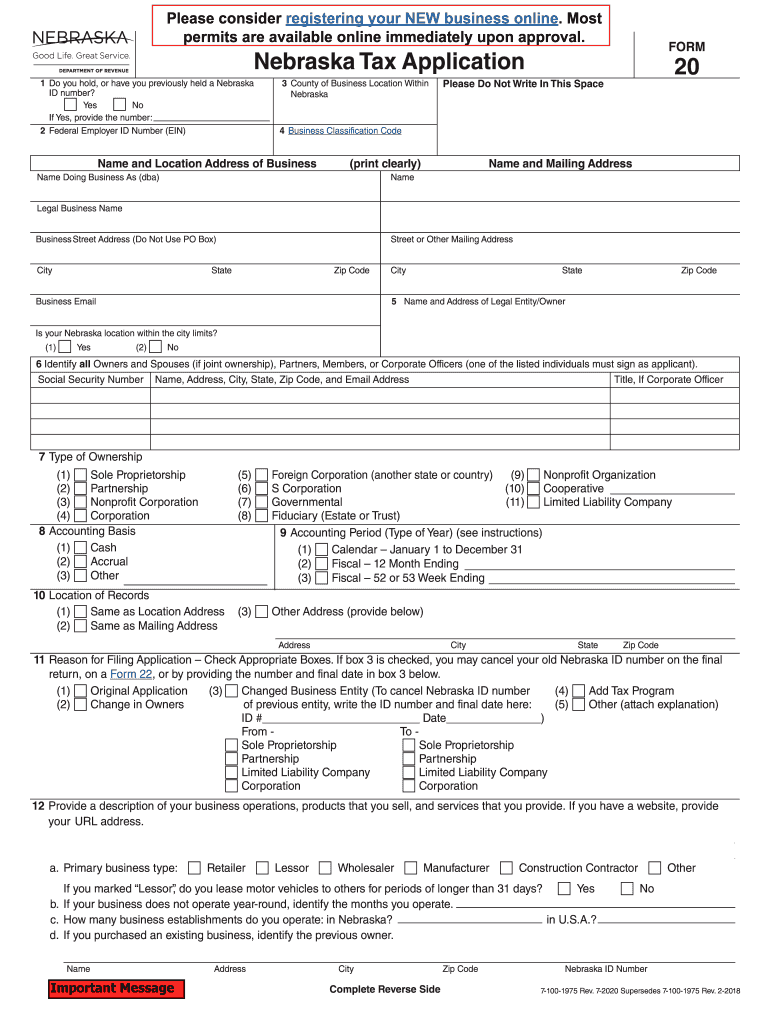 nebraska form 20 Preview on Page 1.