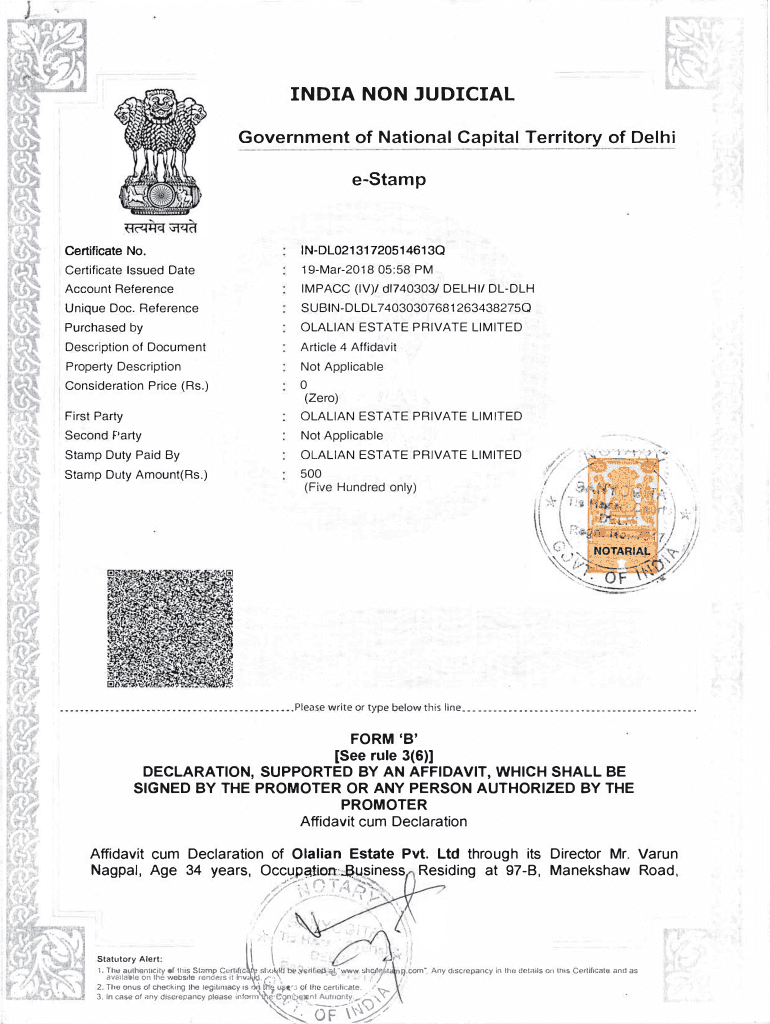 india non judicial ,, , i - RERA Goa Preview on Page 1