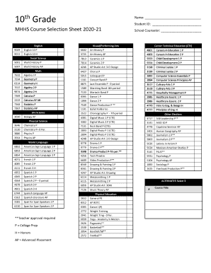 Fillable Online MHHS Course Selection Sheet 2020 21 Fax Email Print Fillable Online MHHS Course Selection Sheet 2020 21 Fax Email Print