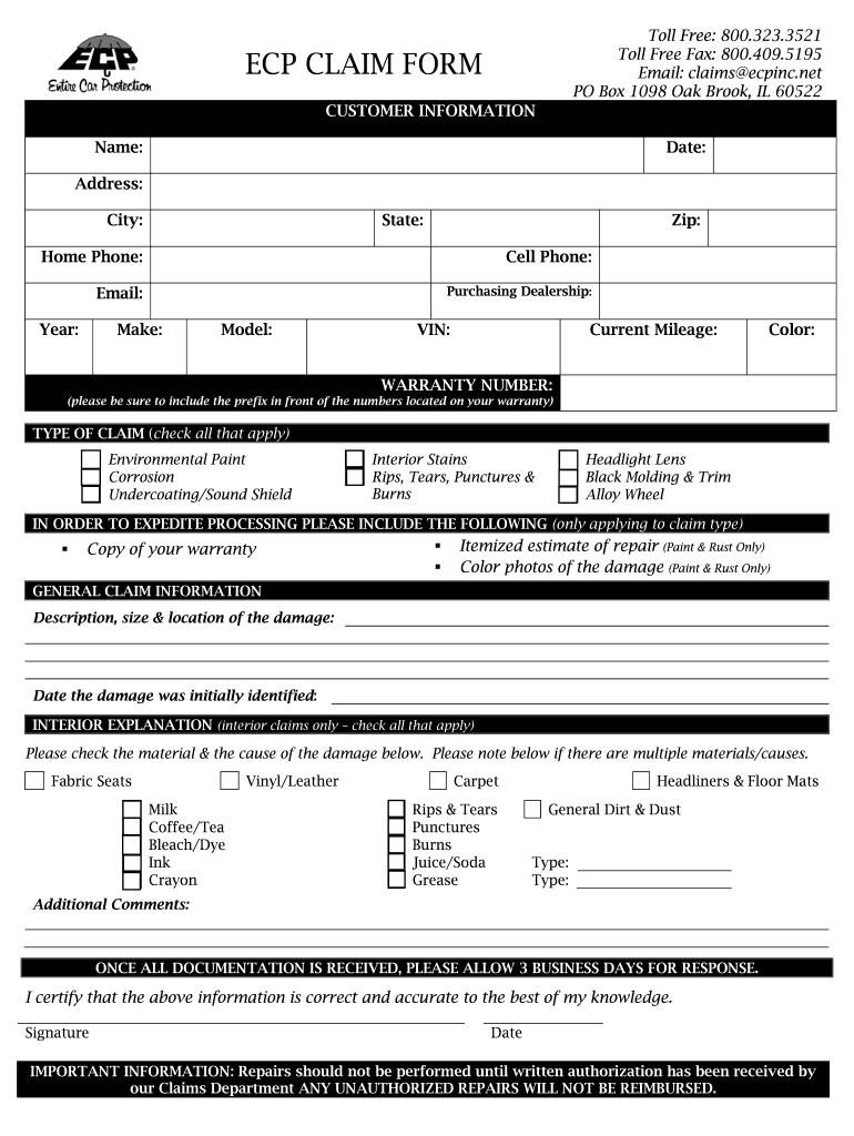 ecp form Preview on Page 1