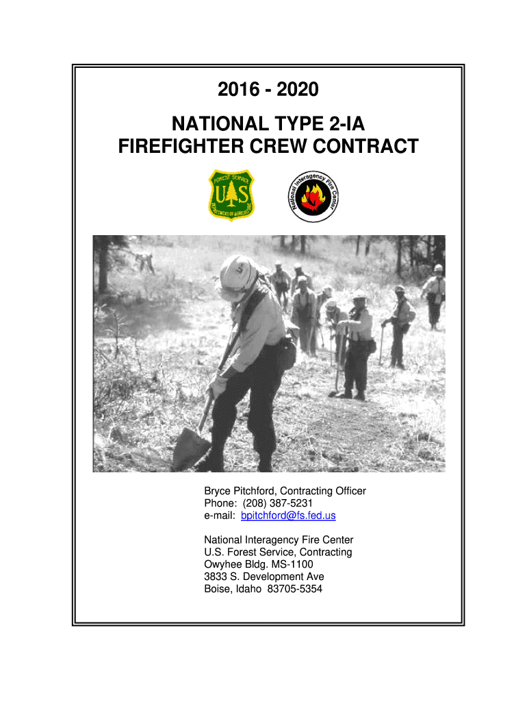 Fillable Online FIREFIGHTER CREW CONTRACT Fax Email Print - pdfFiller