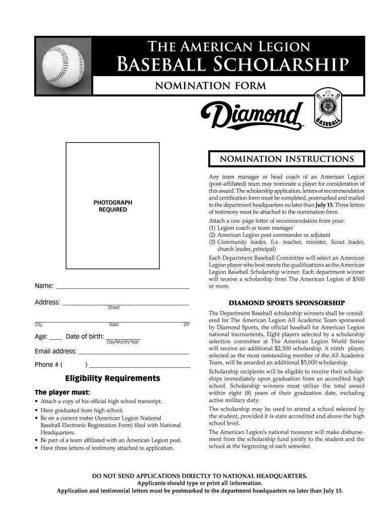 legion baseball scholarship Preview on Page 1