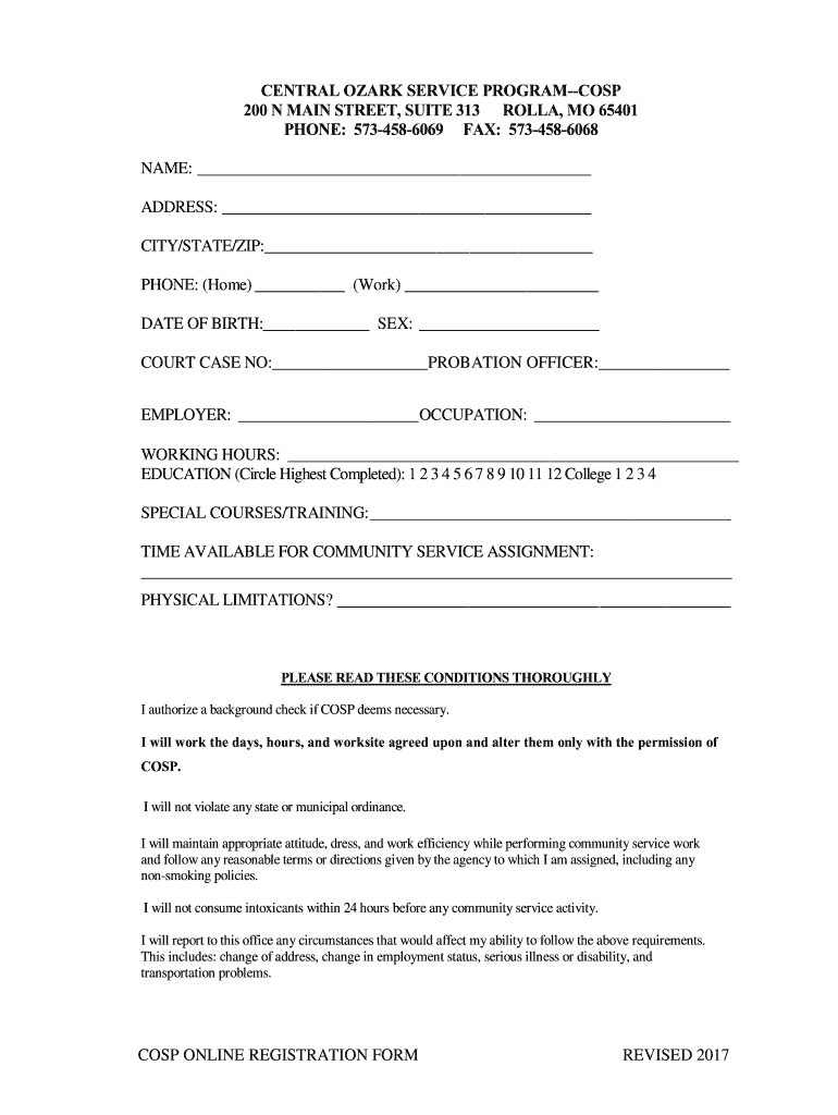 Fillable Online Community Service Reporting Instructions Phelps