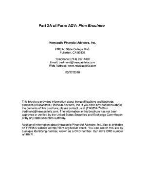 Part 2A of Form ADV: Firm Brochure - Newcastle Financial