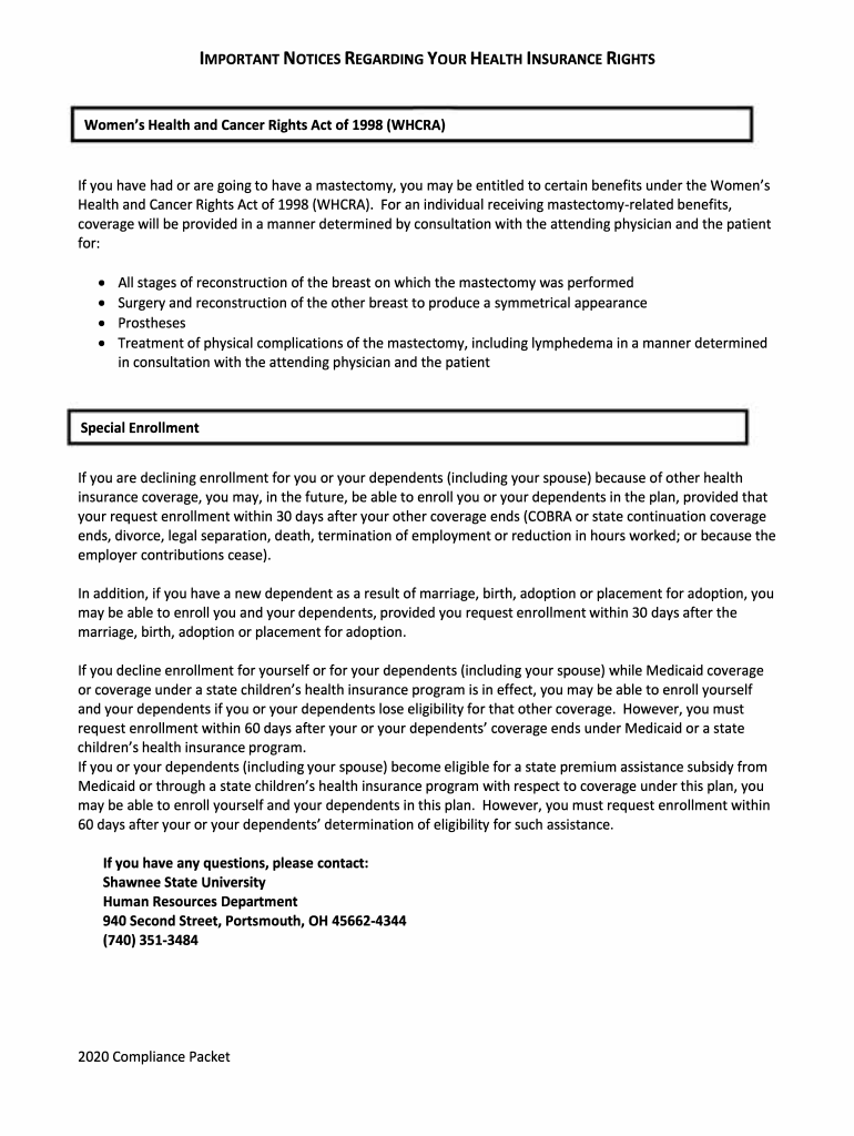 Fillable Online FAQs about Women's Health and Cancer Rights US