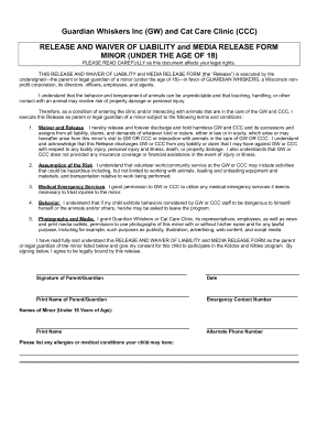 GW -Waiver and Media Release Form MINOR