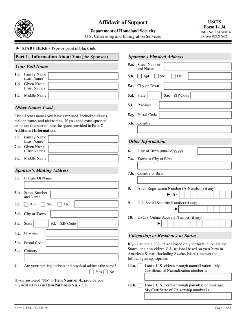 Password Protect Form I-134