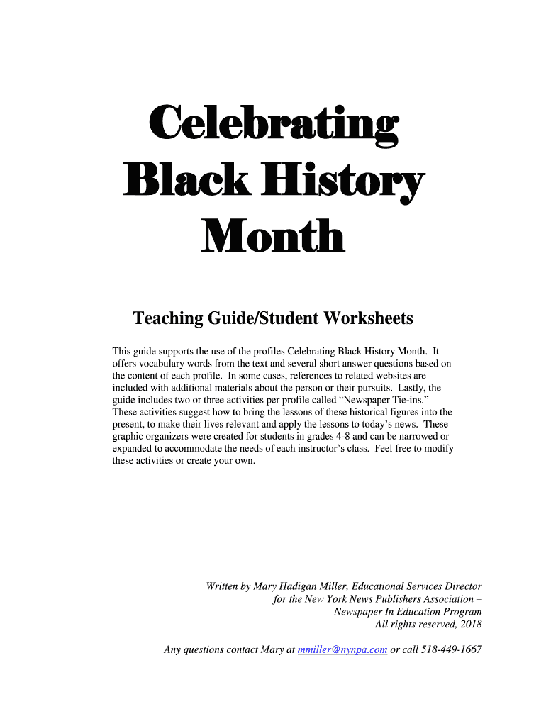 Black History Reading Comprehension Worksheets Pdf - Fill Online