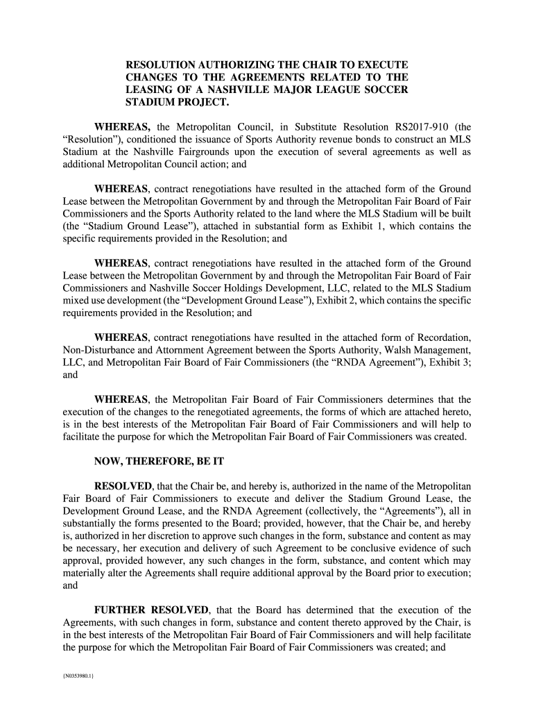 Fillable Online Metro Nashville Fairgrounds Resolution for Lease