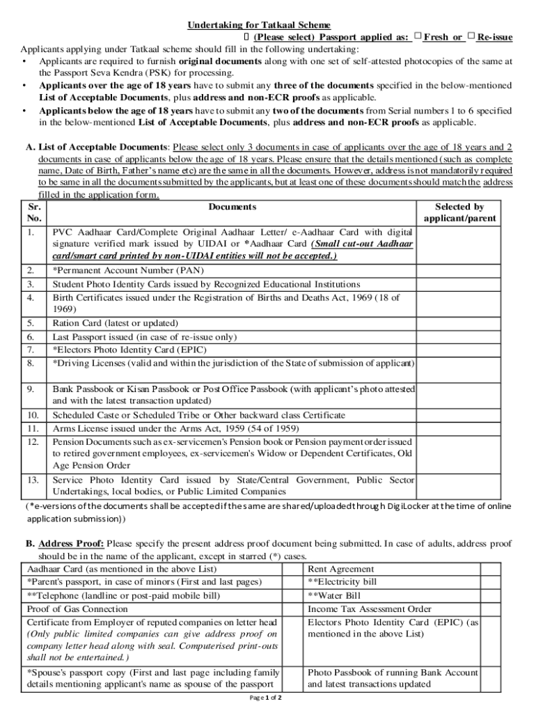 tatkal form pdf Preview on Page 1