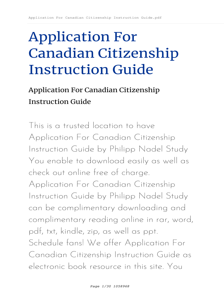 INSTRUCTION GUIDE APPLICATION FOR CANADIAN CITIZENSHIP visual data 4
