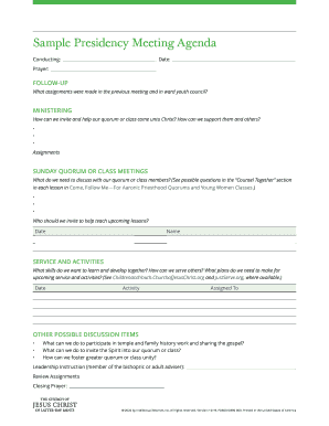 Service and activity guidelines for youth