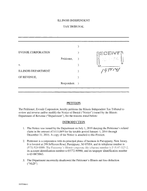 ILLINOIS INDEPENDENT TAX TRIBUNAL EVONIK CORPORATION ...