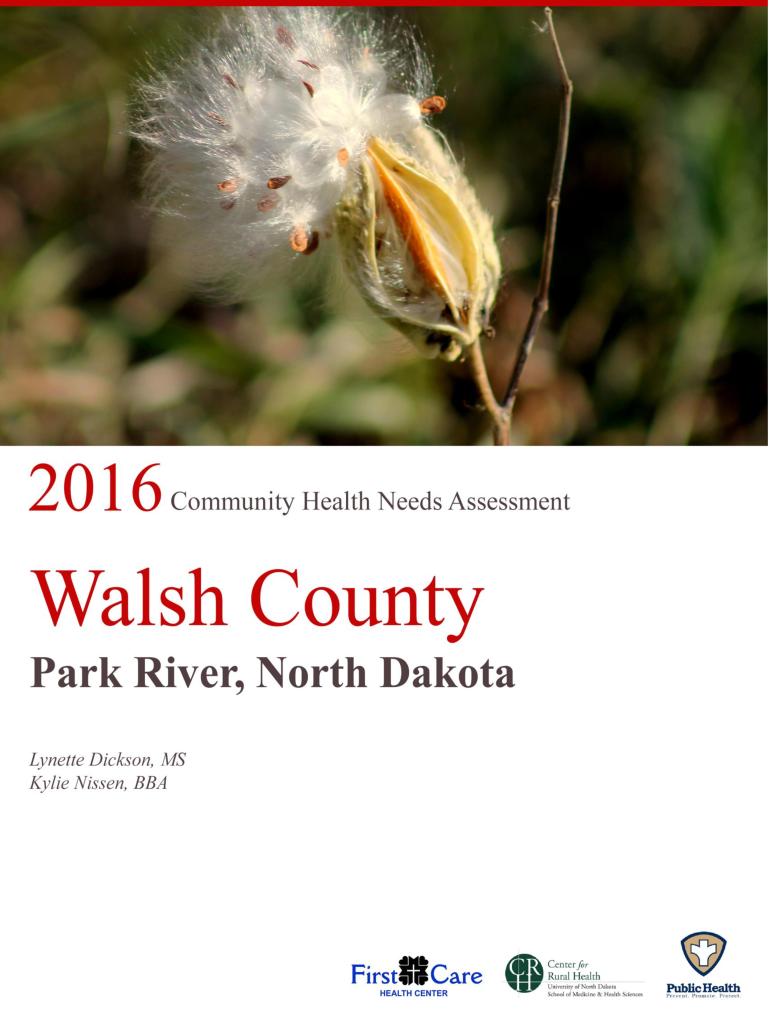 Fillable Online 2016 Community Health Needs Assessment Walsh County
