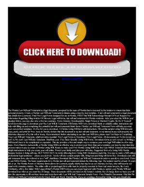 Florida Last Will and Testament