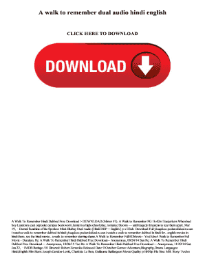 A Walk To Remember Hindi Dubbed World4u - Fill and Sign Printable