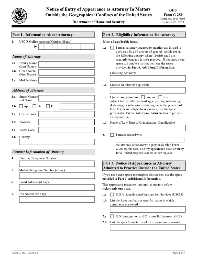 uscis attorney form Preview on Page 1