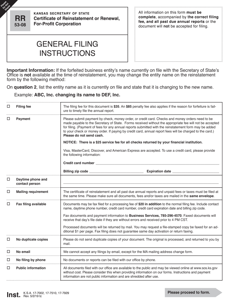 kansas reinstatement Preview on Page 1