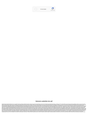 Starbucks Employee Availability Form