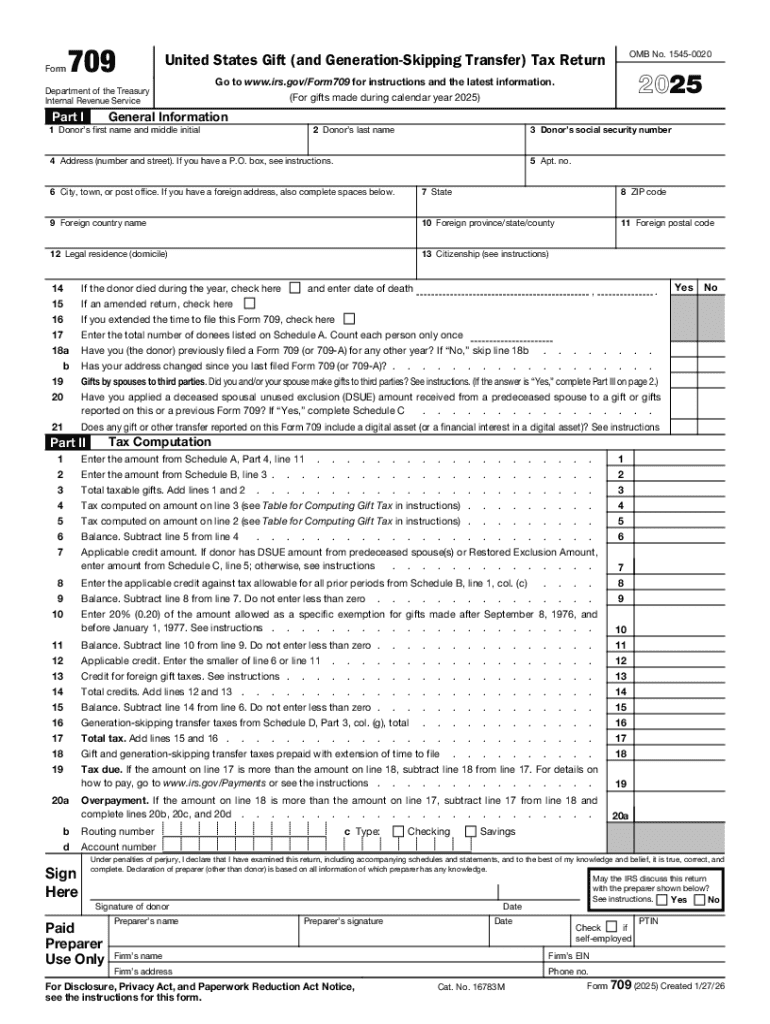 About Form 709, United States Gift (and Generation-Skipping Preview on Page 1