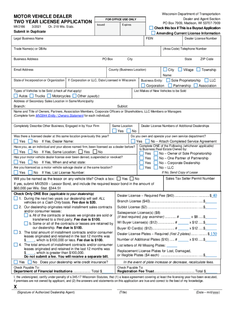 wisconsin motor vehicle dealer form Preview on Page 1