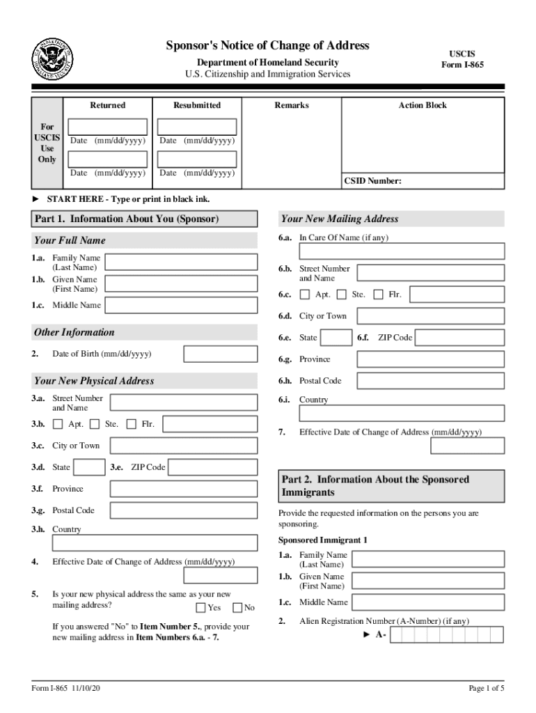 i 865 change address Preview on Page 1