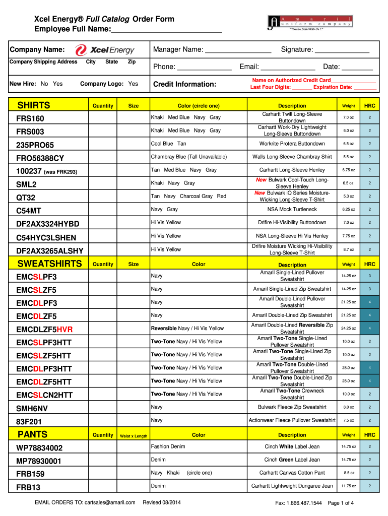 Fillable Online Full Catalog Order Form Fax Email Print pdfFiller