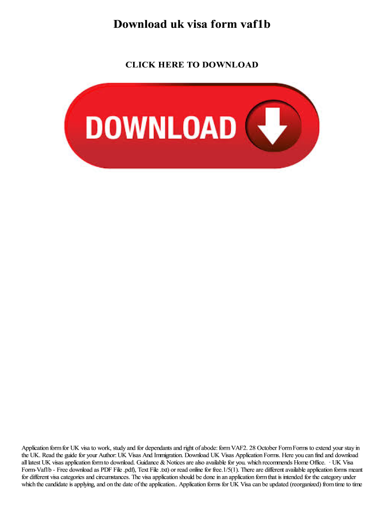 Fillable Online Download Uk Visa Form Vaf1b Fax Email Print PdfFiller Fillable Online Download Uk Visa Form Vaf1b Fax Email Print PdfFiller