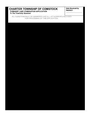 Fillable Online TOWNSHIP LAND COMBINATION APPLICATION Fax ...