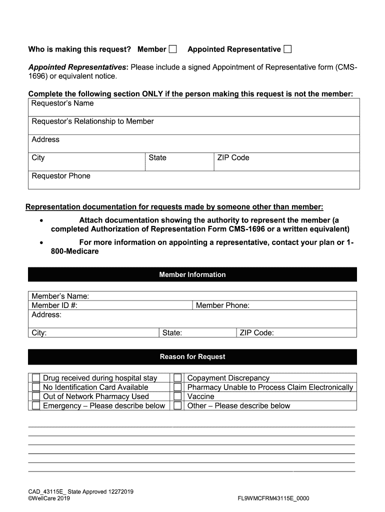 Fillable Online Staywell Prescription Drug Direct Member Reimbursement