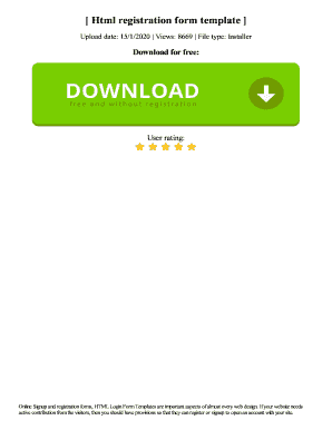 Html registration form template Download for free