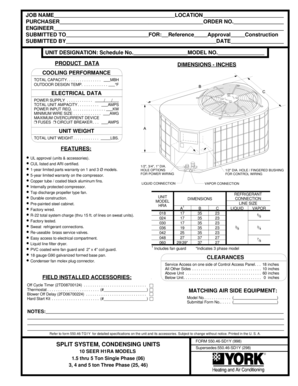 Purchase Order for Condensing Units