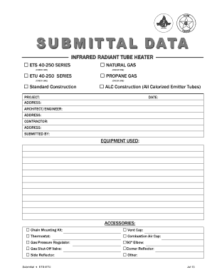 Infrared Radiant Tube Heater Installation Form