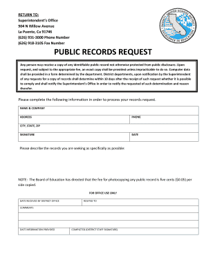 California Public Records Request Form