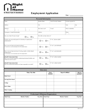 Employment Application Form