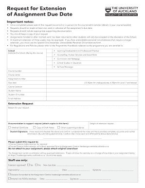 Request for Extension of Assignment Due Date