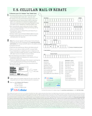 US Cellular Mail-In Rebate Form