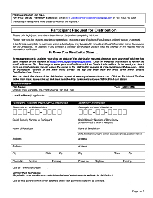 Participant Request for Distribution