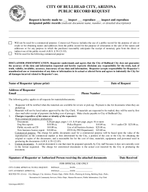 Arizona Public Record Request Form