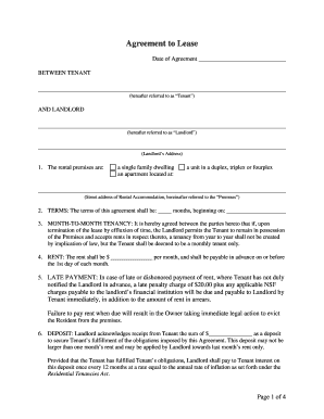 Agreement to Lease