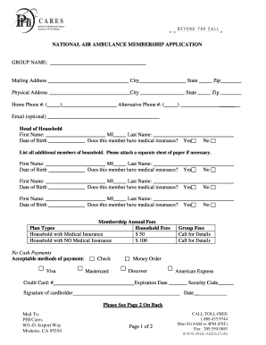 National Air Ambulance Membership Application