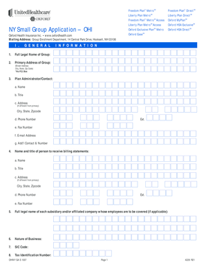 NY Small Group Application